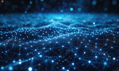 a technology background blockchain connected by AI around the globe photo fo twiitter or linkedin background