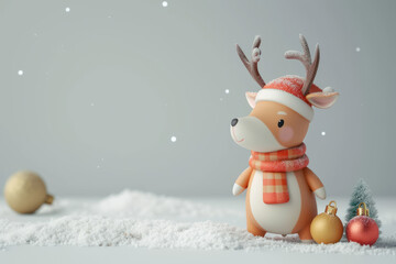 Add a touch of digital magic to your holiday decor with our rendered 3D Christmas reindeer, full of festive cheer.