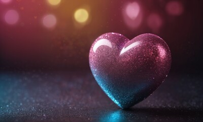 Fototapeta premium Love Heart shiny glitter background