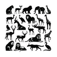 silhouettes Vector collection white background