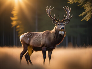 Stately Stag Close-Up: Graceful Majesty of the Forest - Wildlife Portrait for Design Projects