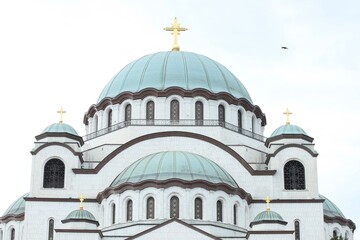 Fototapeta na wymiar Main orthodox cathedral in Belgrade 