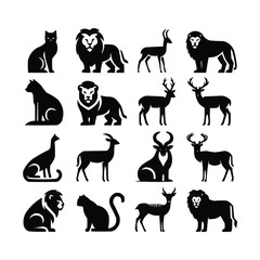 silhouettes Vector collection white background