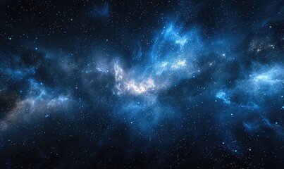 Fototapeta premium Background universe in blue shades, flickering, stars