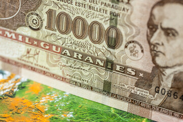 Paraguay money, Paraguayan currency, Paraguayan guaranies exchange rate, Financial concept