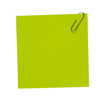 green note paper with clip
