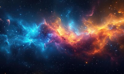Fototapeta premium Colorful space galaxy cloud nebula. Stary night cosmos. Universe science astronomy. Supernova background wallpaper