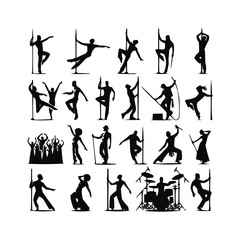 silhouettes Vector collection white background
