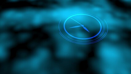 Digital technology clock icon. data processing and digital interface video concept  - Powered by Adobe