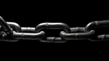 Obraz premium Closeup brutal metal chain on a black background