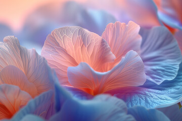 close up of a flower, blooming petals of a calming color