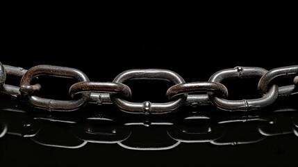 Obraz premium Closeup brutal metal chain on a black background