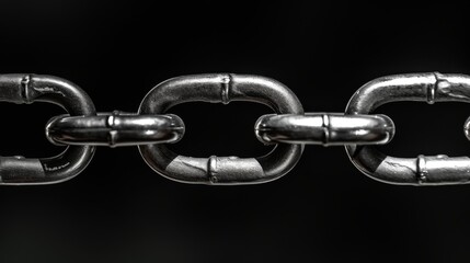 Obraz premium Closeup brutal metal chain on a black background