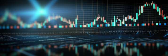 Graph and chart investmentgrowth of Stock market or forex trading.