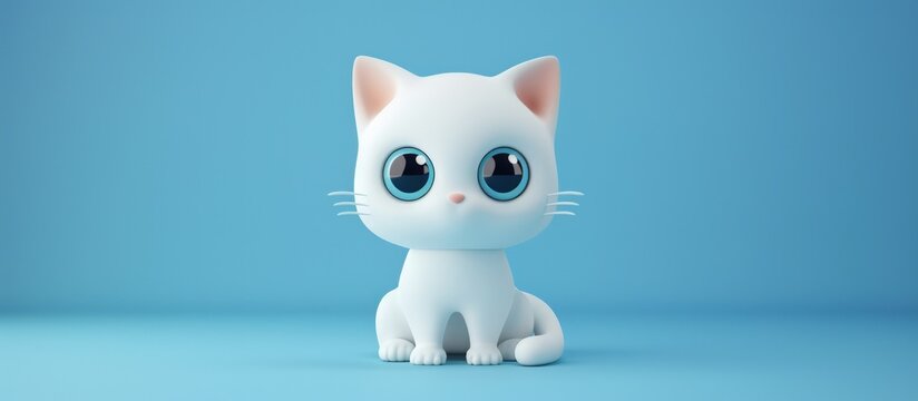 3d rendering Cute baby cat pet animal with cartoon character style. Generated AI image