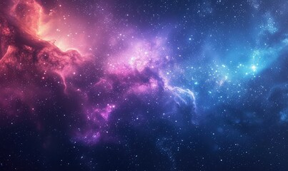 Space background with stardust and shining stars. Realistic colorful cosmos with nebula and milky way. Blue galaxy background. Beautiful outer space. Infinite universe