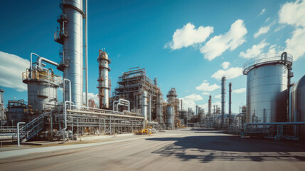Fototapeta na wymiar Modern oil refinery industrial plant.