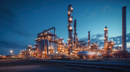 Fototapeta premium Modern oil refinery industrial plant.