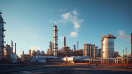 Obraz premium Modern oil refinery industrial plant.