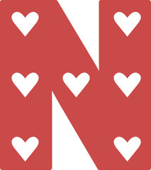 heat uppercase letter n