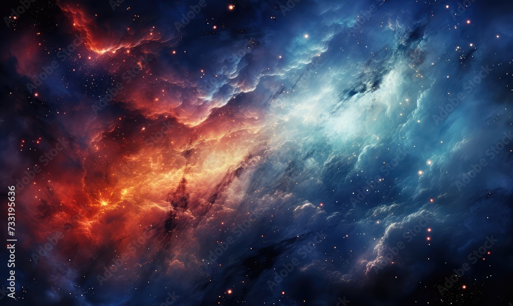 Wall mural lights of space