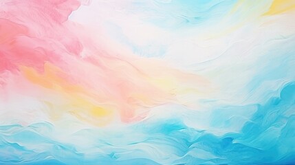 Watercolor pale background. Blue, pink and yellow colors.