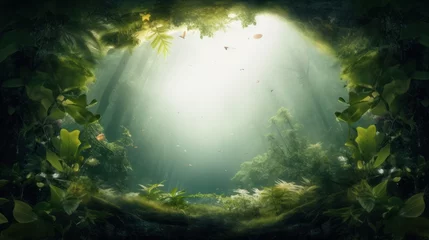 Zelfklevend Fotobehang Rainforest background with copyspace. © vlntn
