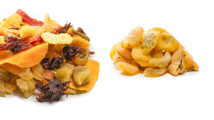 Dried passion fruit isolated on a white background.