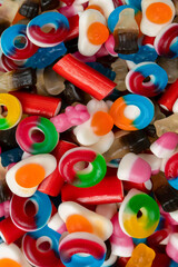 Tasty mix of jelly colorful candies.