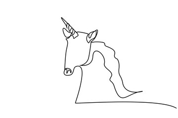 horse animal unicorn full body outdoor one line art design