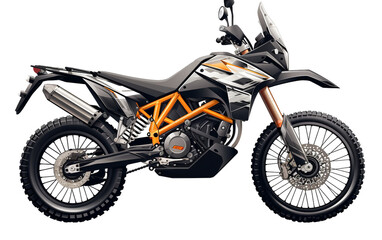 Dual Sport Motorcycle Isolated on Transparent Background PNG.