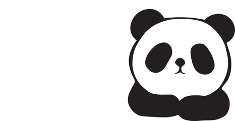Cute Panda Vector Logo Illustration 