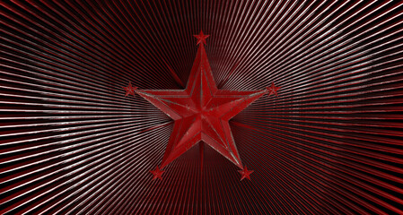 red star grunge metal paint