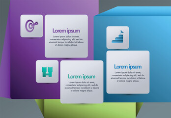 This infographic image features a modern and minimalistic design that illustrates an information process or sequence of events in a business. For presentations, websites or brochures.