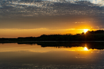The Great Russian Volga River and its banks.