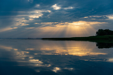 The Great Russian Volga River and its banks.