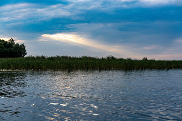 The Great Russian Volga River and its banks.