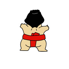 cute hand drawn sumo cartoon