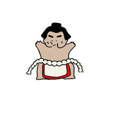 cute hand drawn sumo cartoon