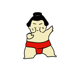 cute hand drawn sumo cartoon