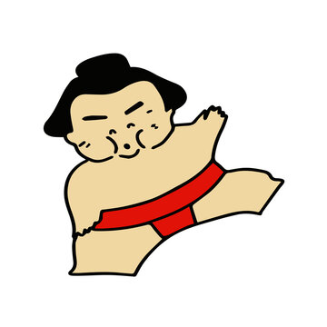 cute hand drawn sumo cartoon