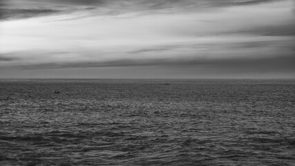 black and white photo of a beautiful sea