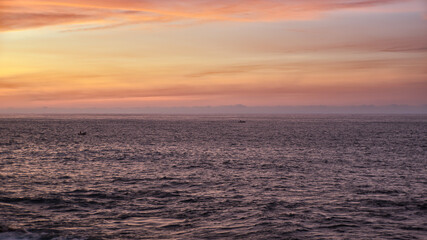 beautiful sunset over the sea, puerto de la cruz, tenerife