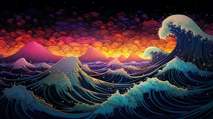 Tuinposter visualization of wave © Muhammad
