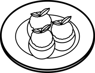 Lemon Sorbet Outline Illustration Vector