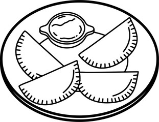 Calzone Outline Illustration Vector