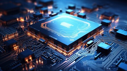 Fototapeta na wymiar Computing processor, CPU, microchip, and electronic circuit board,Computer Digital Background
