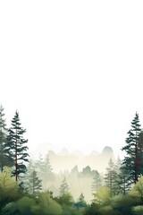 Fototapeta premium Beautiful forest against a foggy background,Misty forest.