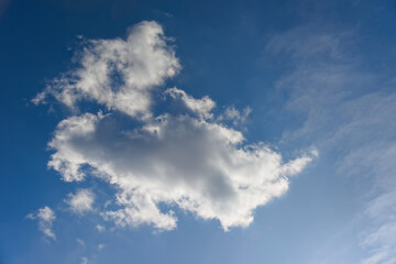 晴天の青空に浮かぶ白い雲