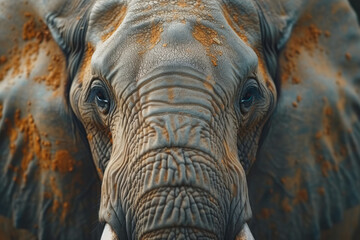A close-up of a big beautiful elephant outdoors